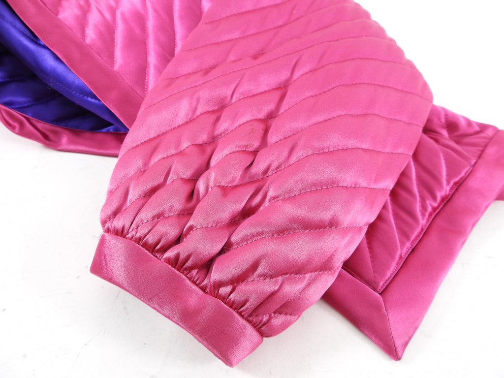 Yves Saint Laurent Fall 1987 Vintage Pink Satin Quilted Jacket