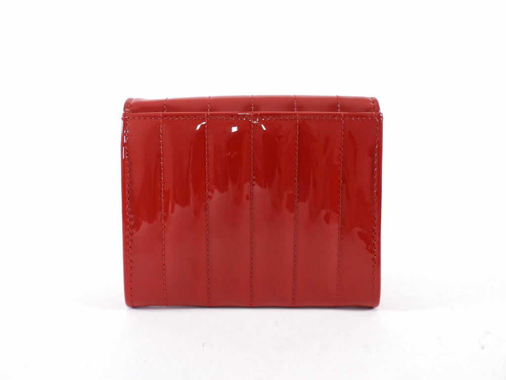 Saint Laurent Red Patent Leather Monogram Compact Wallet
