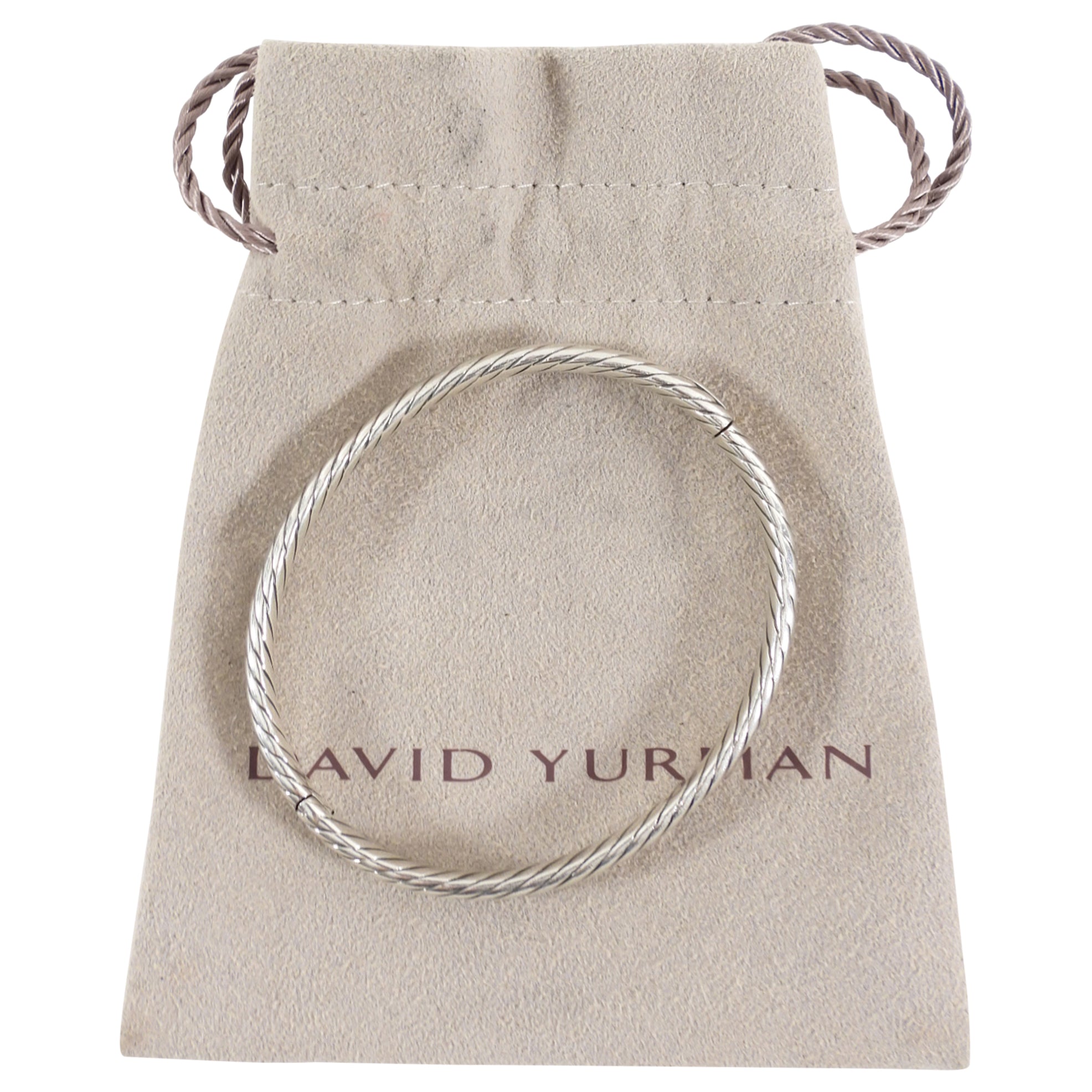 David Yurman Sterling Silver Cable Hinge Bangle Bracelet