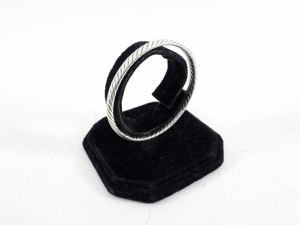 David Yurman Sterling Silver Cable Hinge Bangle Bracelet