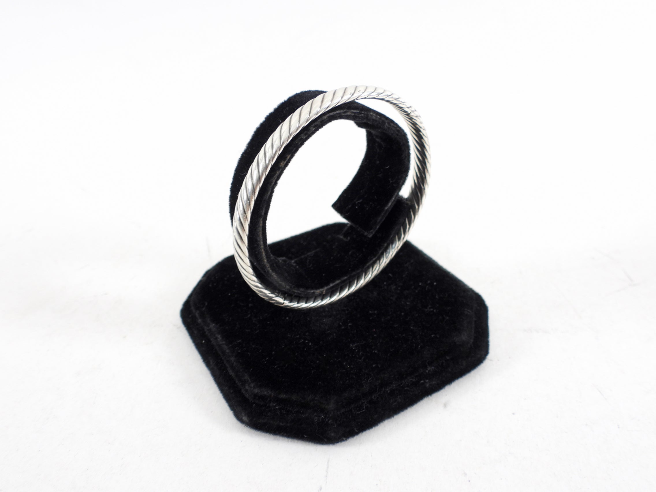 David Yurman Sterling Silver Cable Hinge Bangle Bracelet