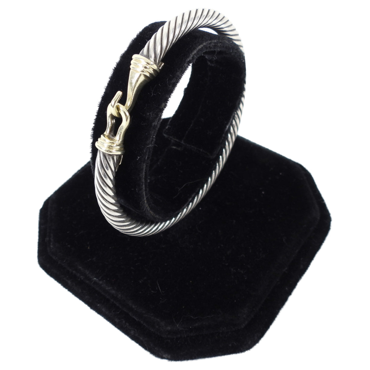 David Yurman Sterling 14k Gold 5mm Classic Cable Buckle Bracelet