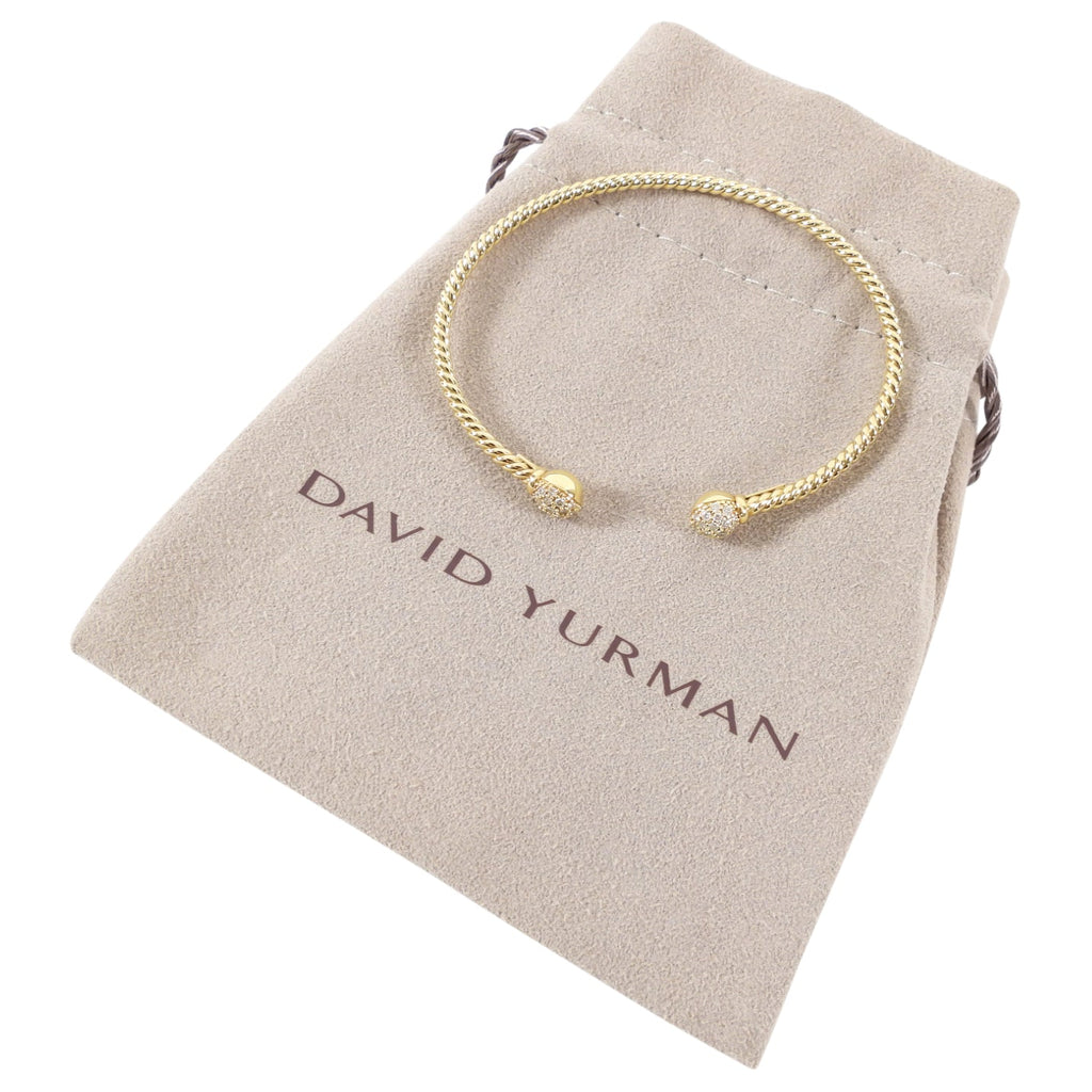 David Yurman 18k Gold Diamond Petite Solari Bead Bracelet - S