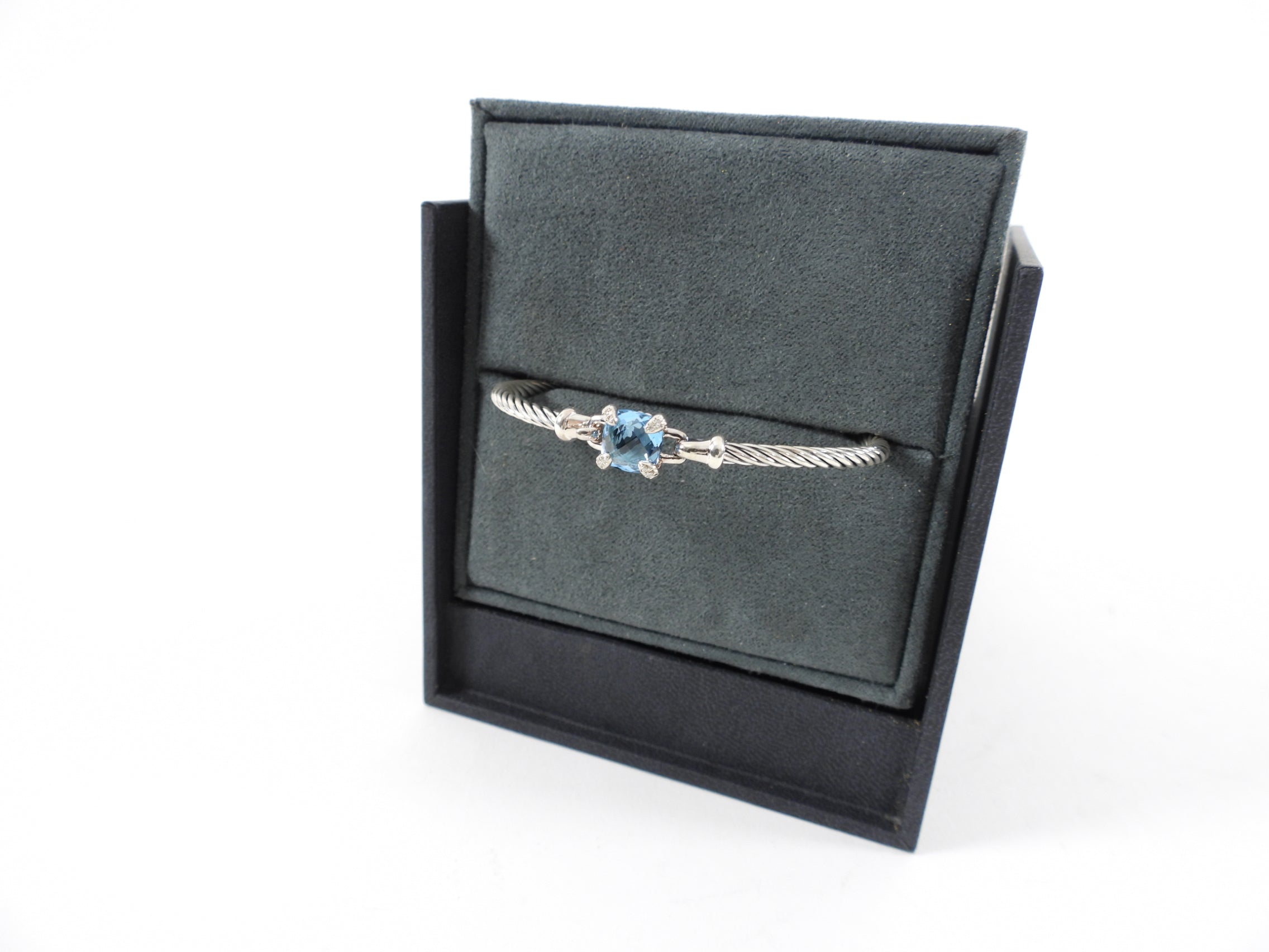 David Yurman Sterling Silver Blue Topaz Chatelaine Bracelet - M