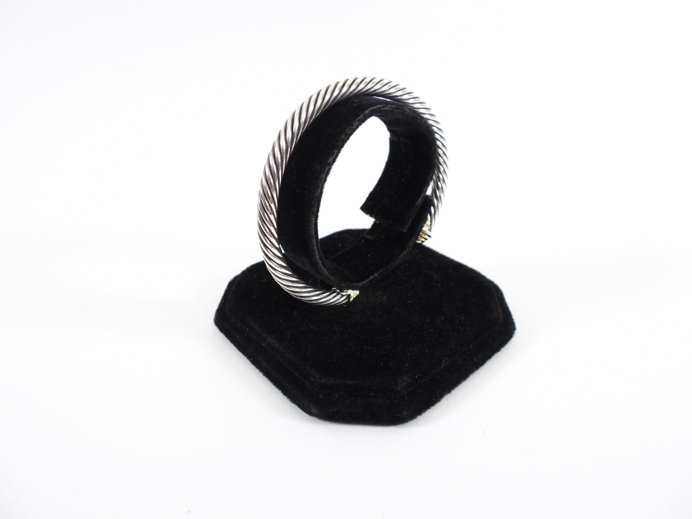 David Yurman Sterling Silver and Gold 5mm Cable Classic Bracelet