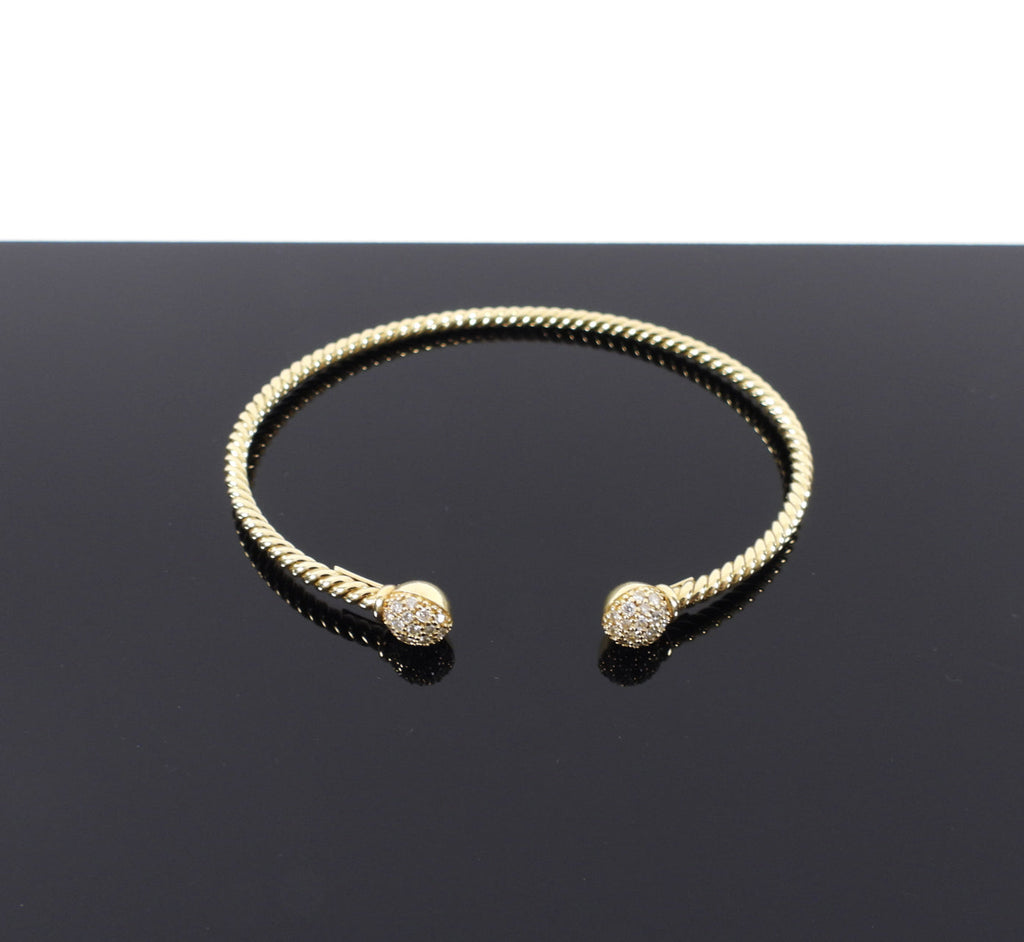 David Yurman 18k Gold Diamond Petite Solari Bead Bracelet - S