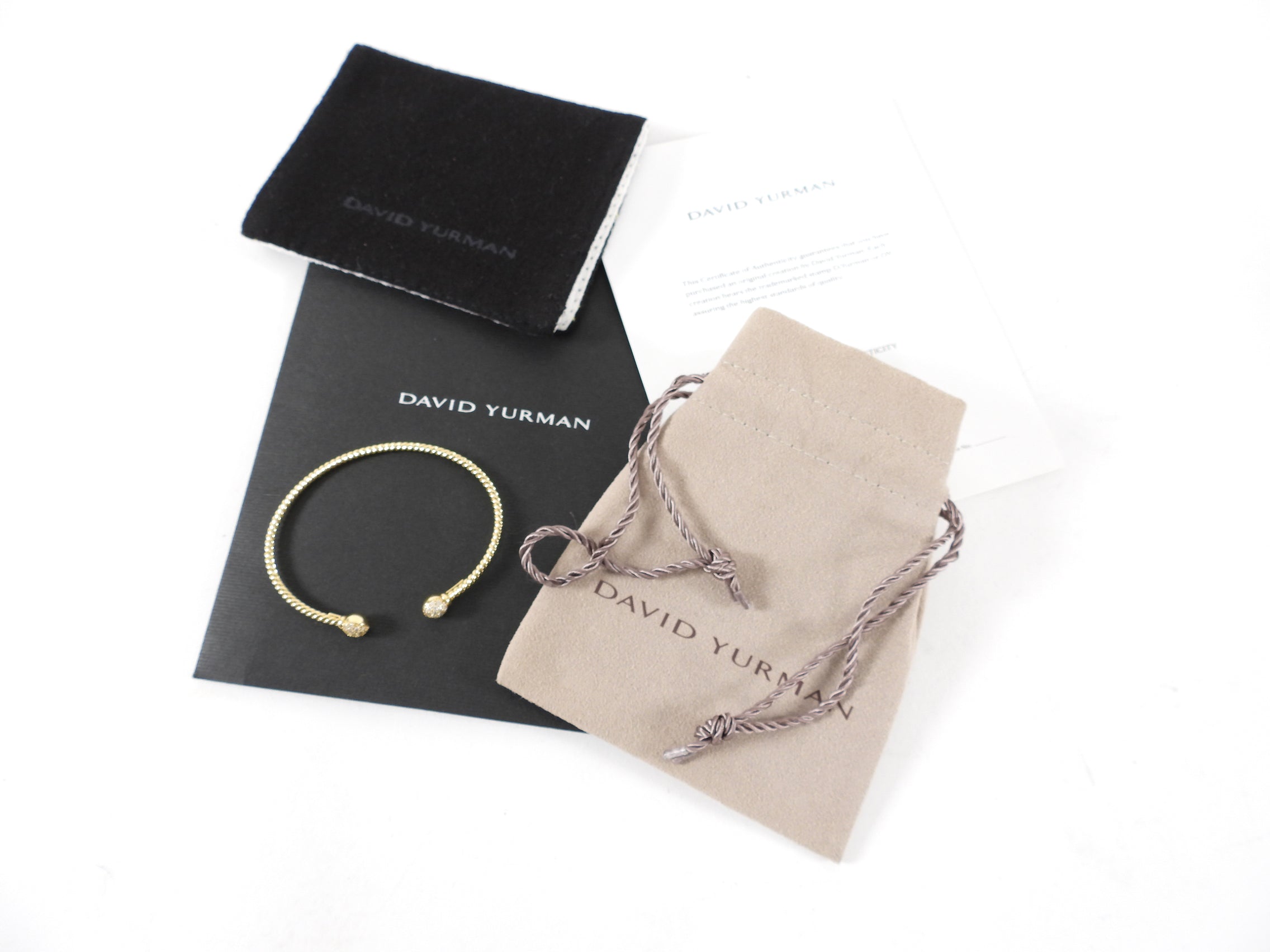 David Yurman 18k Gold Diamond Petite Solari Bead Bracelet - S