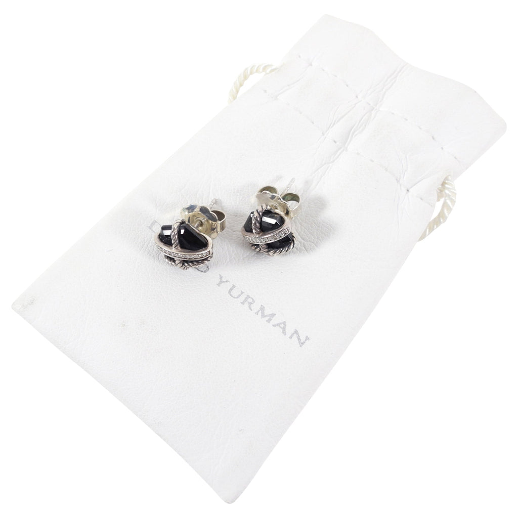 David Yurman Black Cable Wrap Diamond Earrings