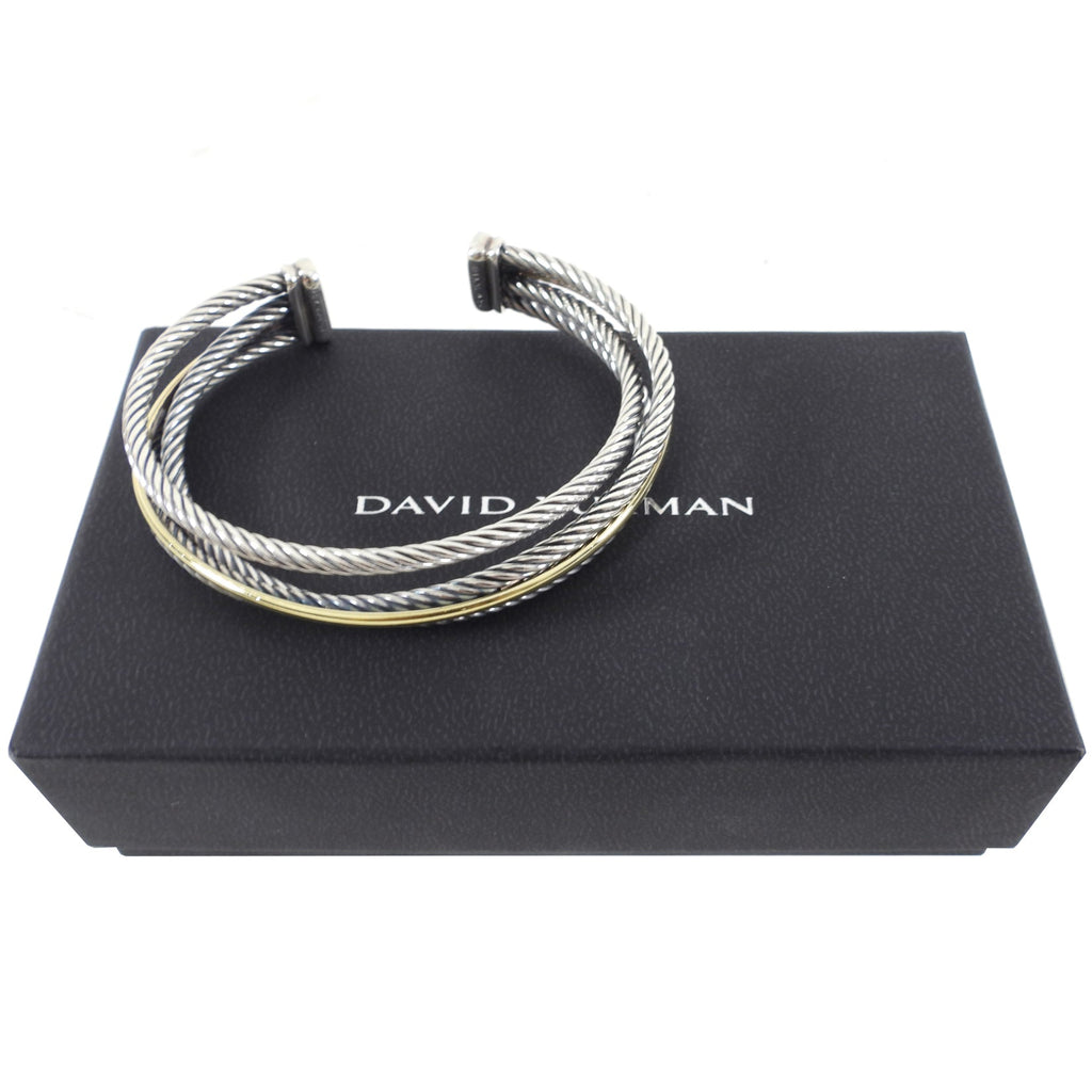David Yurman Crossover 3 Row Cuff with 18k Gold