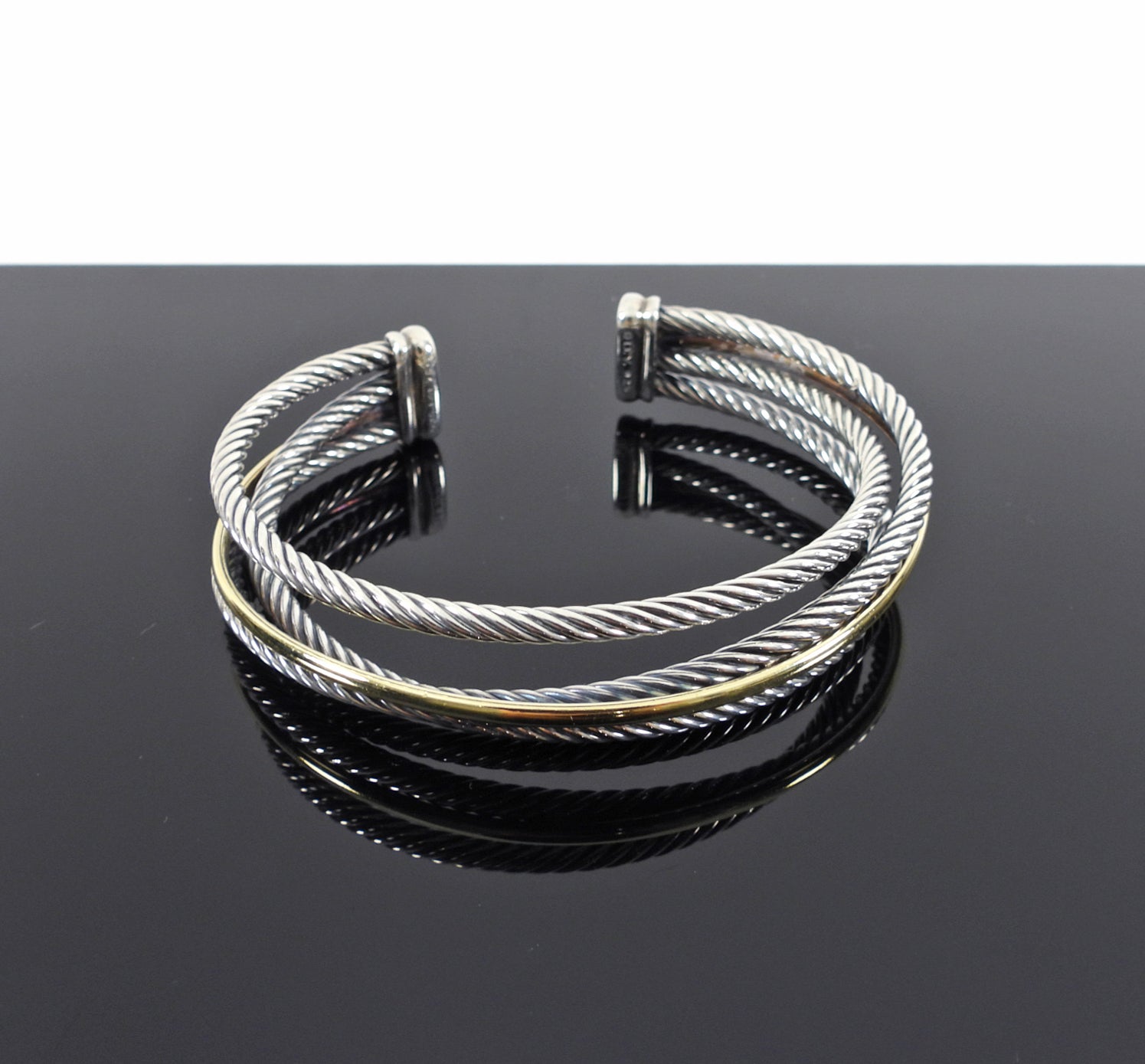 David Yurman Crossover 3 Row Cuff with 18k Gold