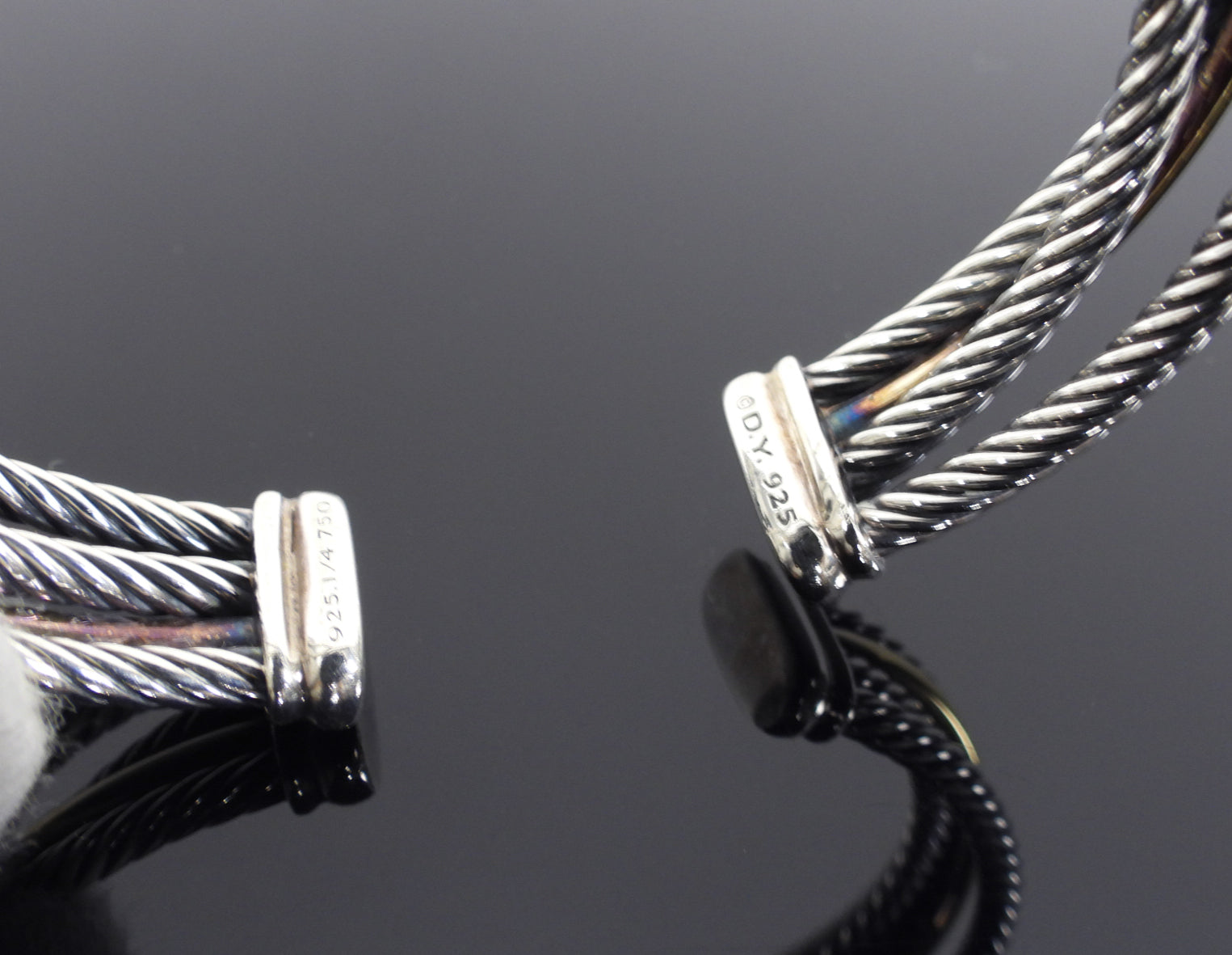 David Yurman Crossover 3 Row Cuff with 18k Gold
