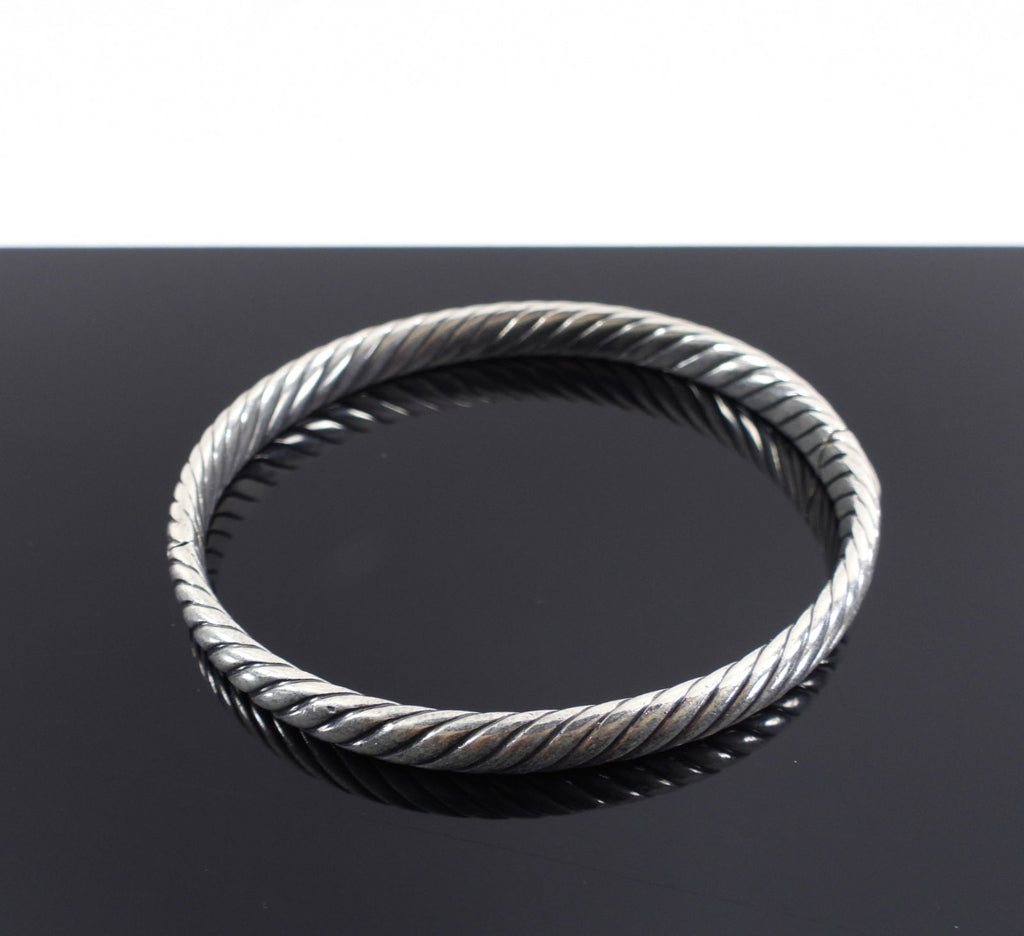 David Yurman Sterling Silver Cable Hinge Bangle Bracelet