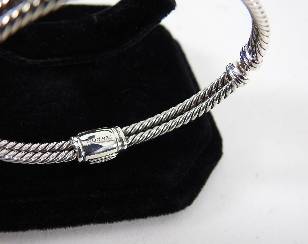 David Yurman Petite Pave Diamond and Sterling Labyrinth Loop Bracelet