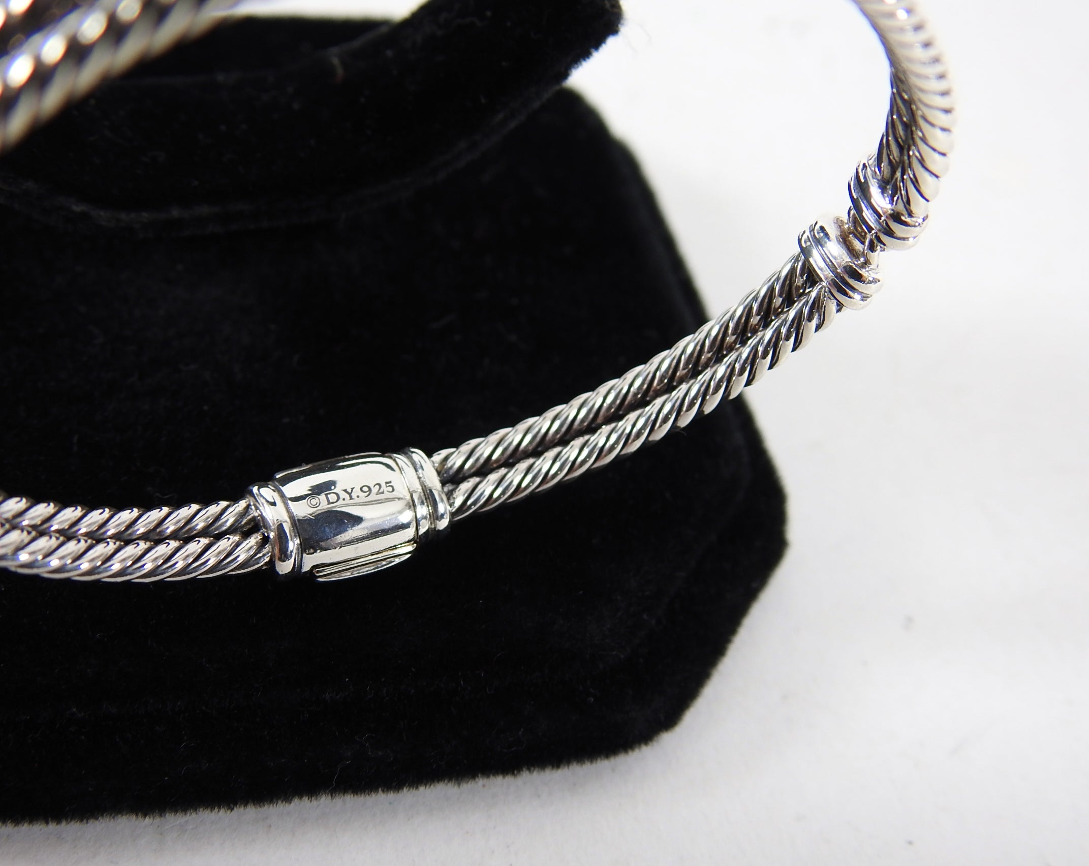 David Yurman Petite Pave Diamond and Sterling Labyrinth Loop Bracelet