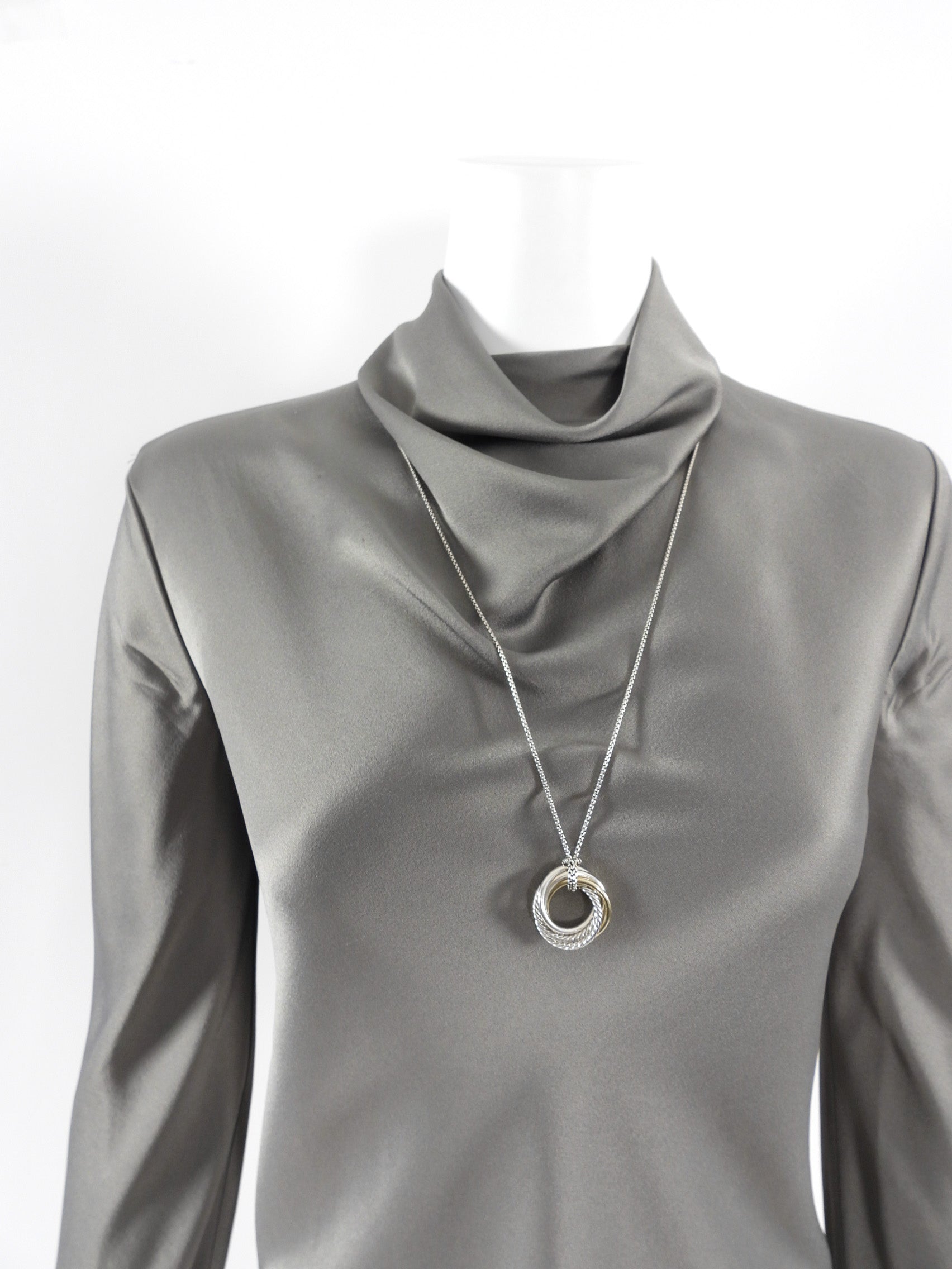 David Yurman Crossover Sterling Pendant Necklace