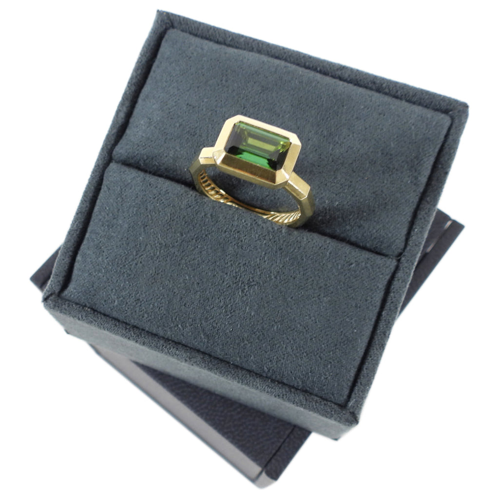 David Yurman 18k Novella Green Tourmaline Ring - 7