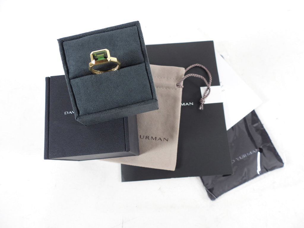David Yurman 18k Novella Green Tourmaline Ring - 7