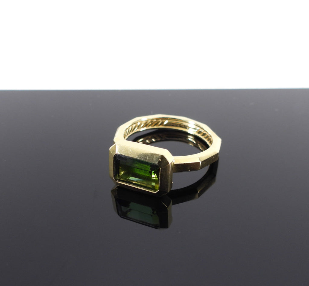 David Yurman 18k Novella Green Tourmaline Ring - 7