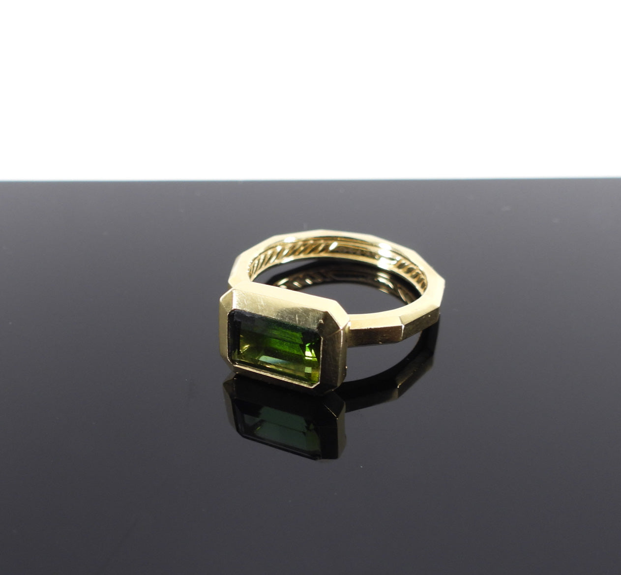 David Yurman 18k Novella Green Tourmaline Ring - 7