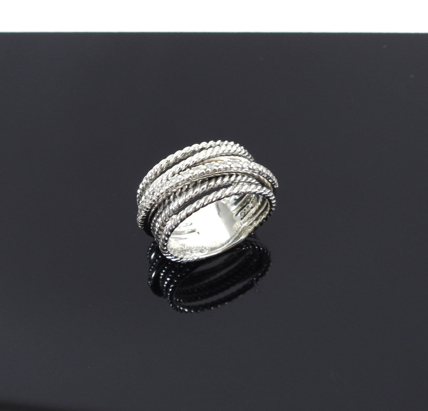 David Yurman Crossover Ring with Diamonds - 7