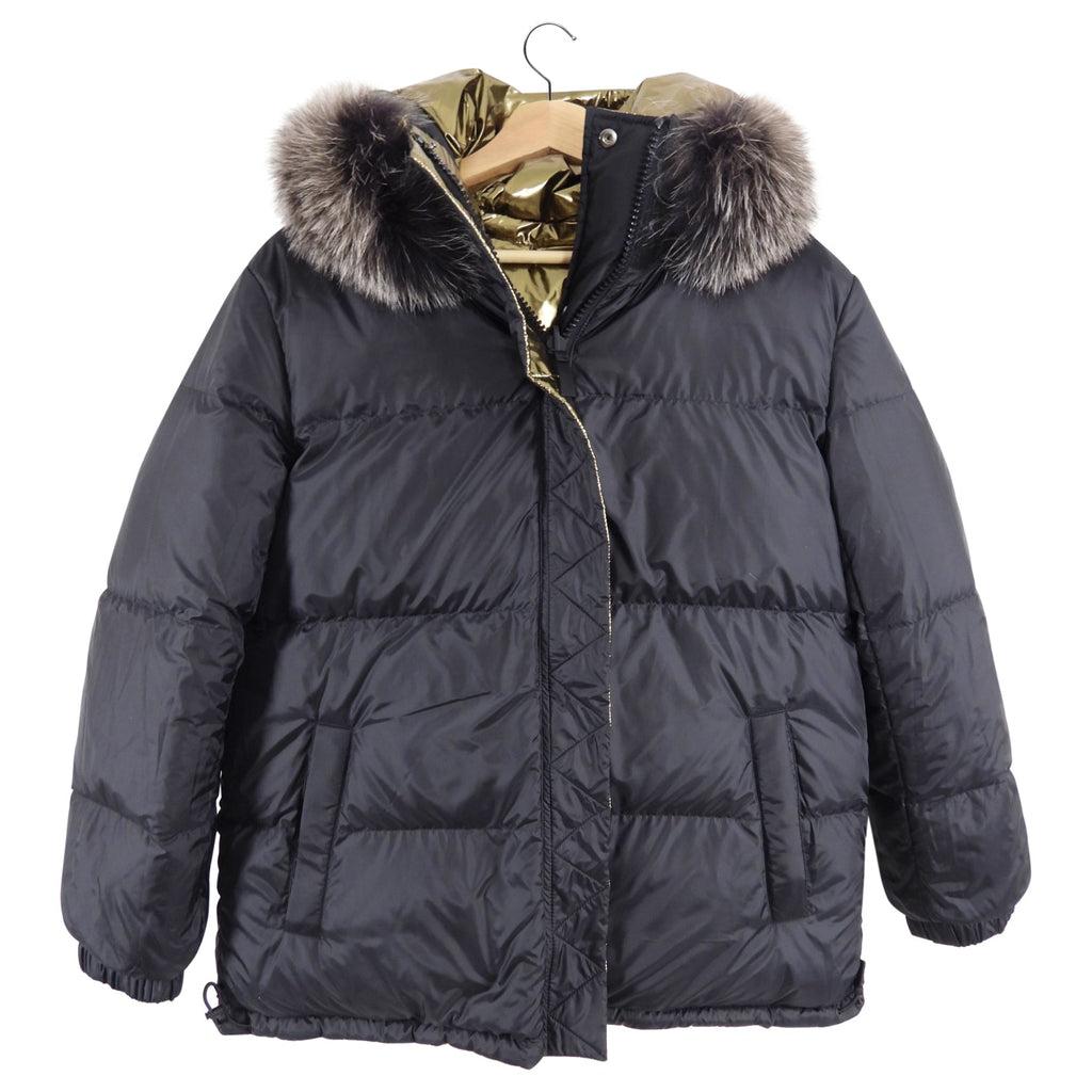 Yves Salomon Army Reversible Gold Black Metallic Parka - S / 6
