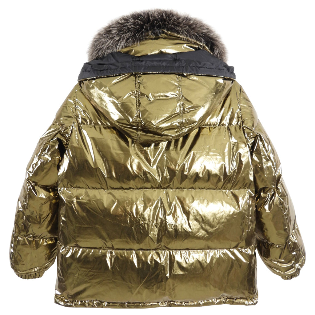 Yves Salomon Army Reversible Gold Black Metallic Parka - S / 6