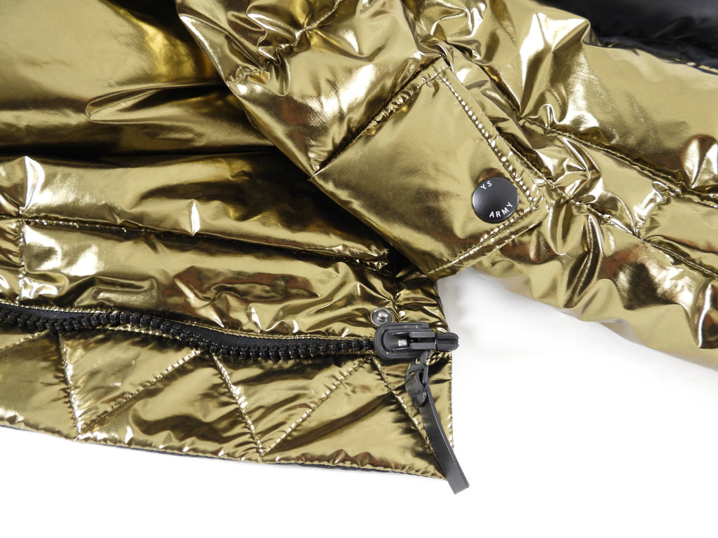Yves Salomon Army Reversible Gold Black Metallic Parka - S / 6