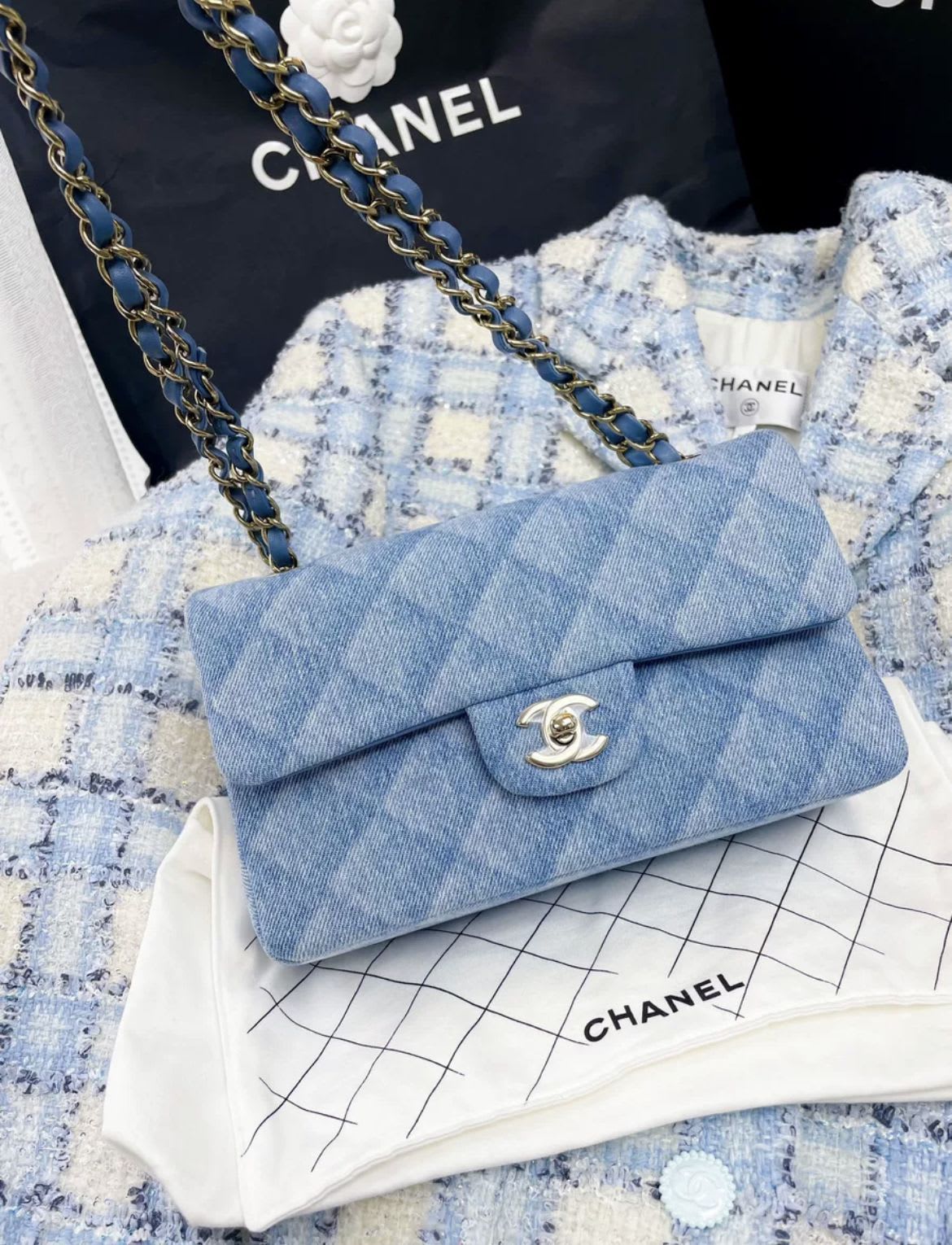 Chanel 22B denim Classic Flap Bag