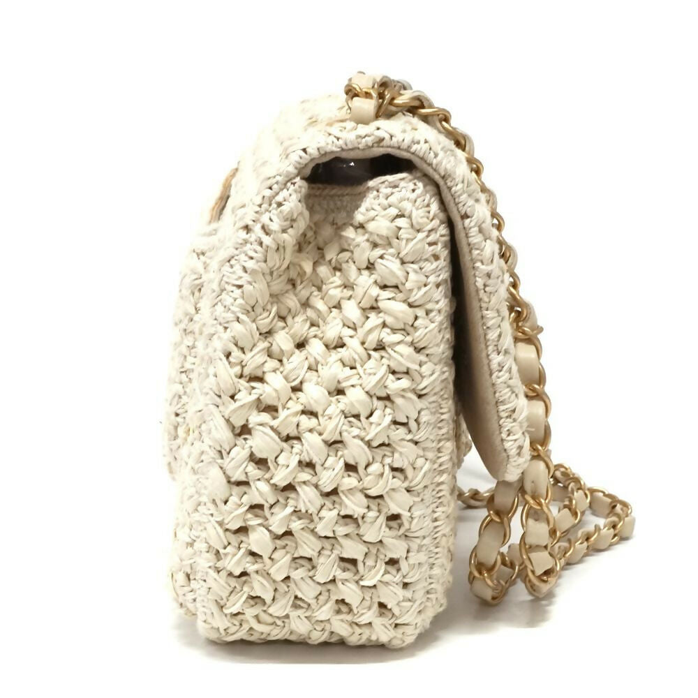 Chanel Cruise 2018 Raffia Crochet Medium Flap Bag