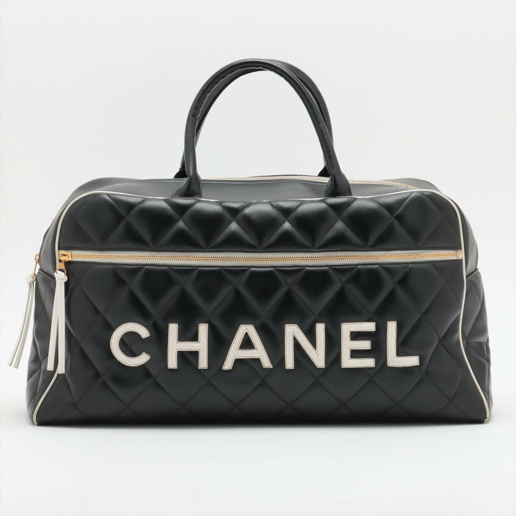 Chanel Vintage Diamond-quilted Lamb Skin Bowling Bag