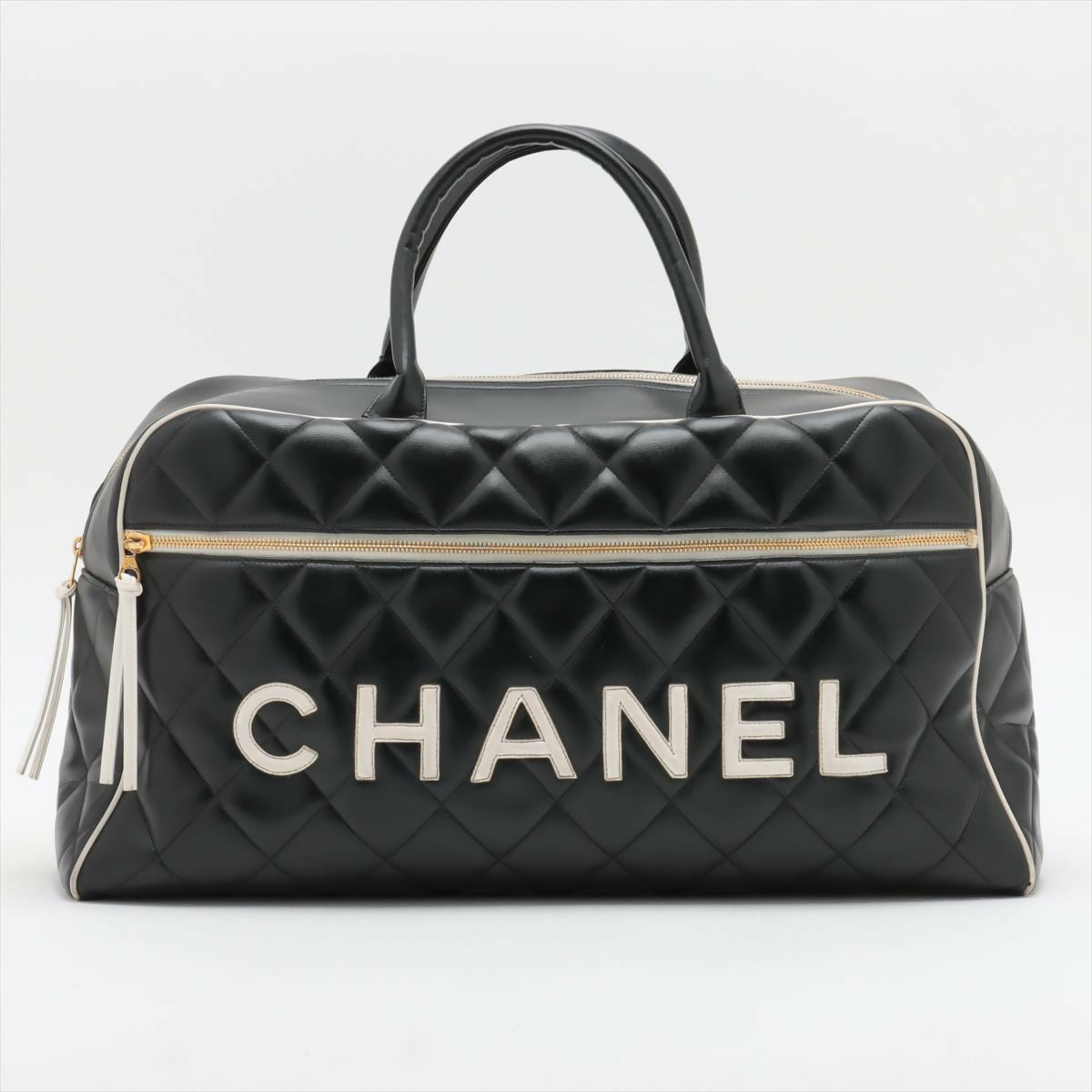 Chanel Vintage Diamond-quilted Lamb Skin Bowling Bag