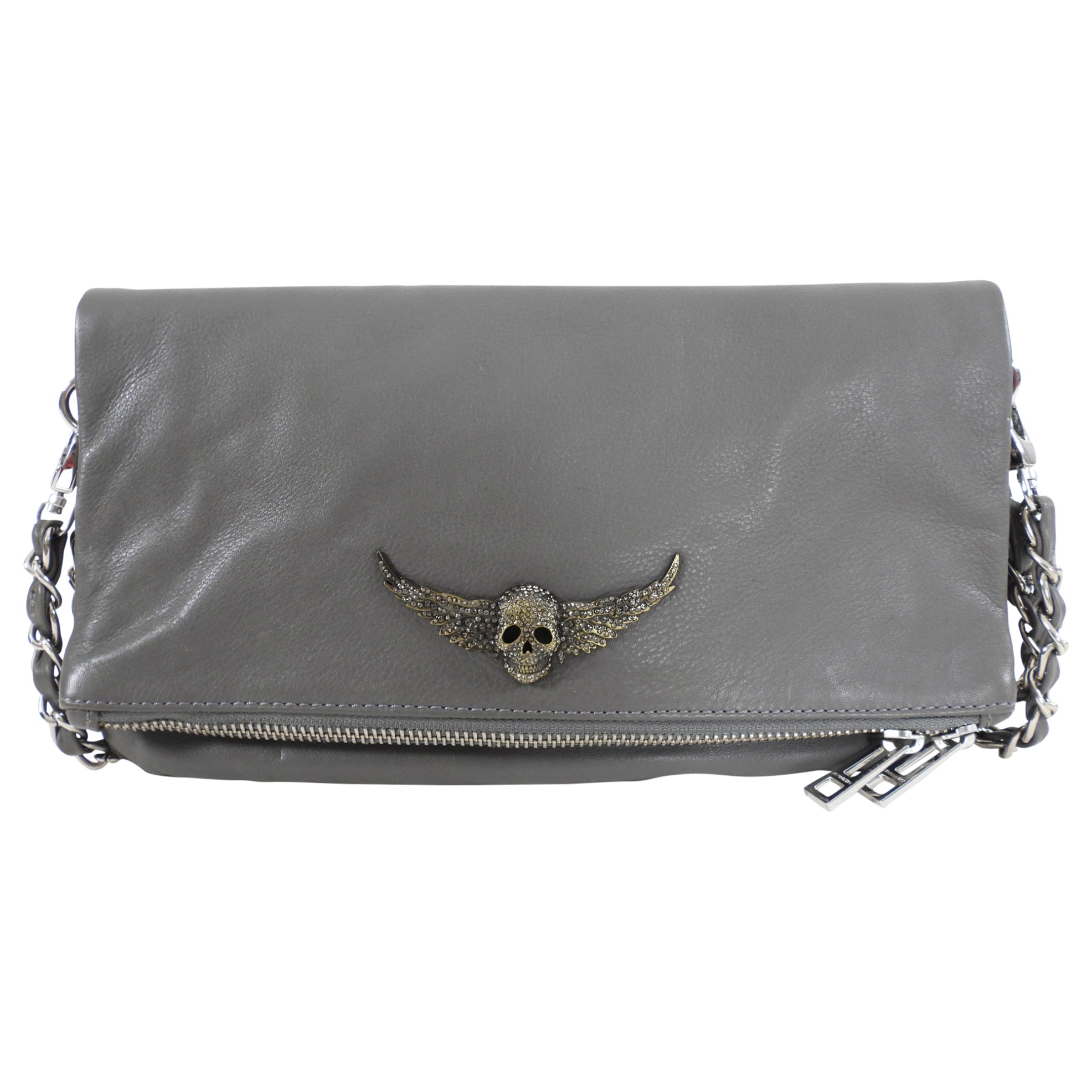 Zadig & Voltaire Grey Skull Crossbody Bag