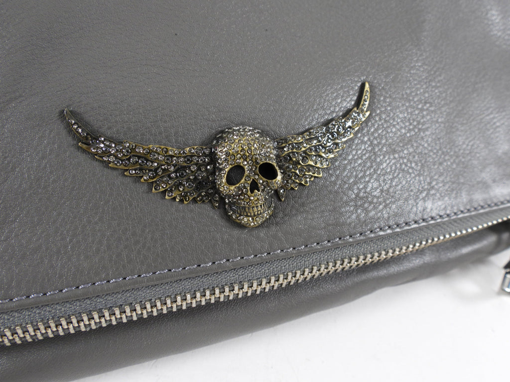 Zadig & Voltaire Grey Skull Crossbody Bag