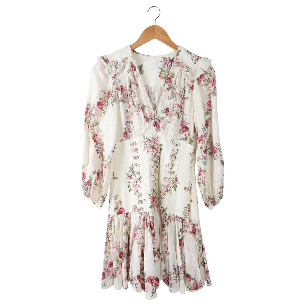 Zimmermann Honour Ruffle Floral Corset Dress - S (4/6)