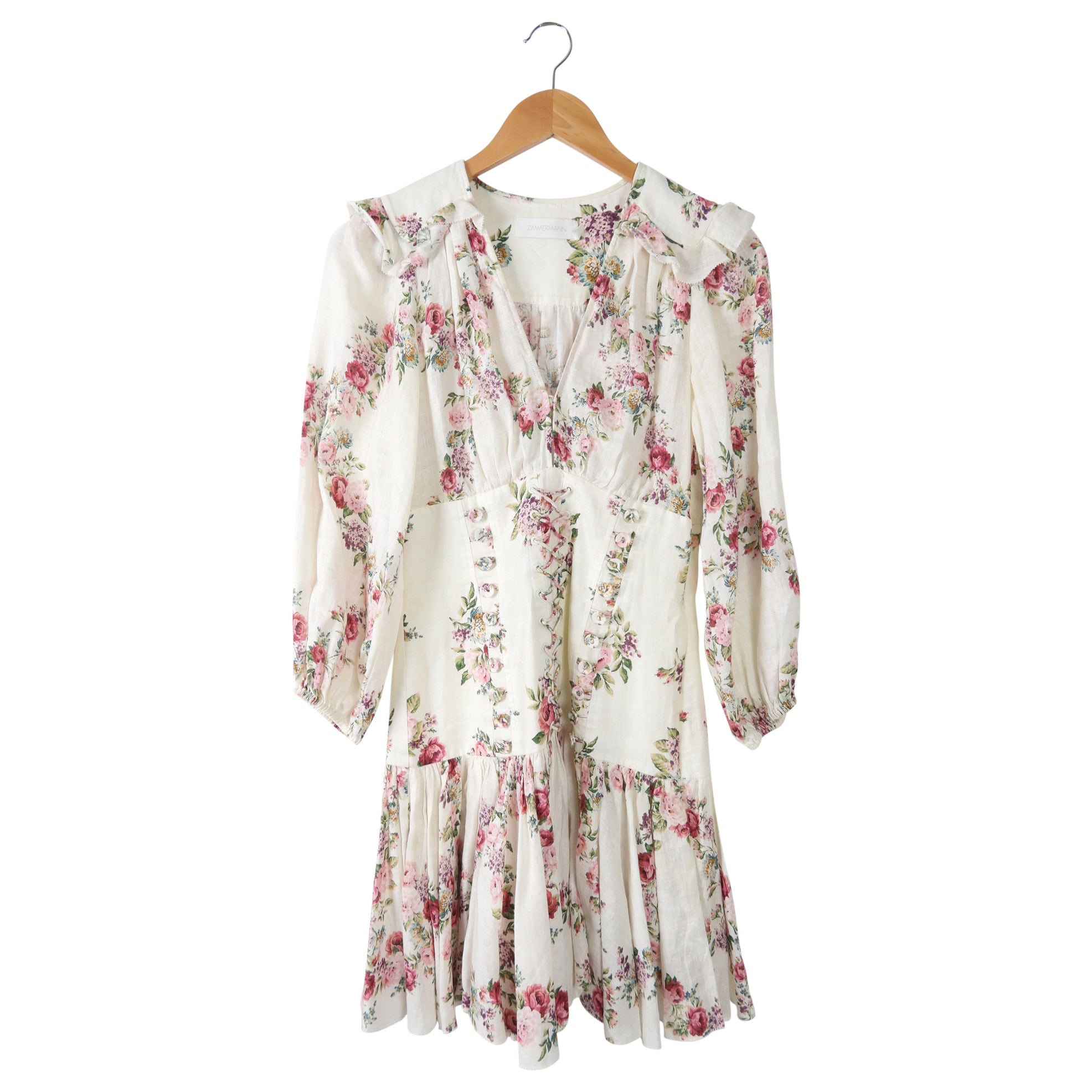Zimmermann Honour Ruffle Floral Corset Dress - S (4/6)
