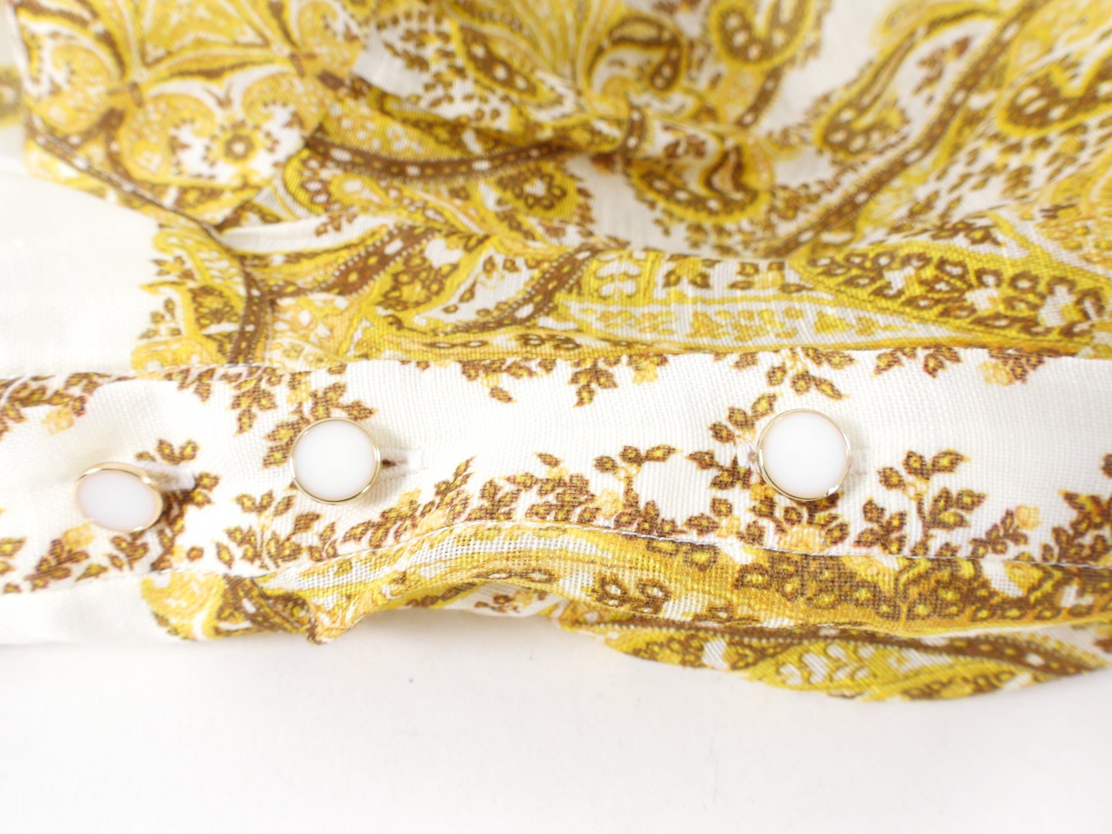 Zimmermann Yellow Paisley Zippy Billow Blouse Top - S