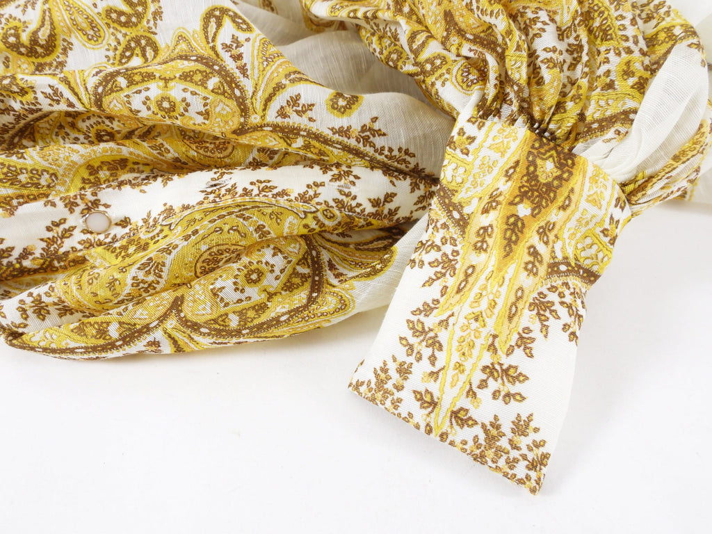 Zimmermann Yellow Paisley Zippy Billow Blouse Top - S
