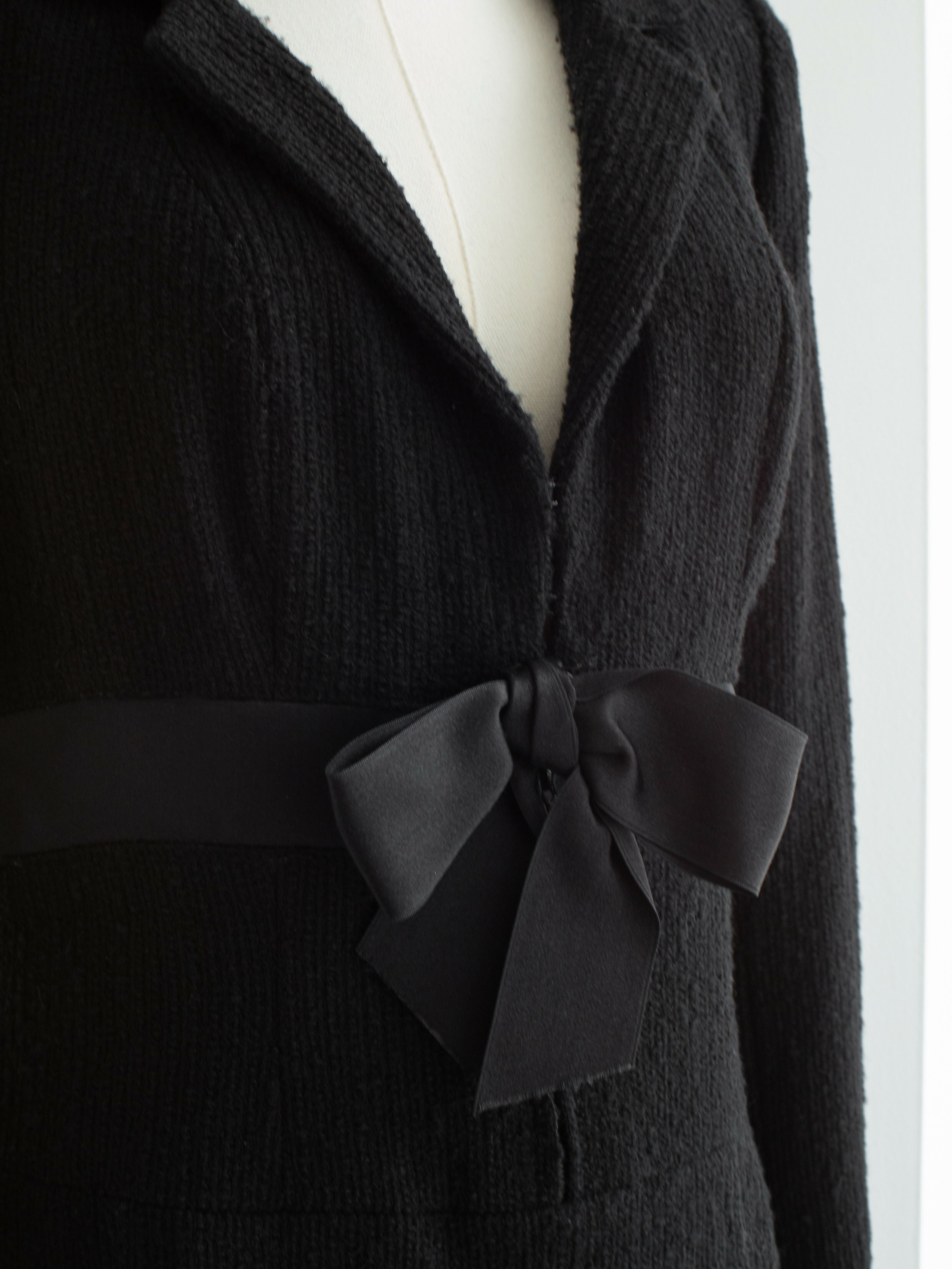 Chanel Haute Couture S/S 2001 LBD Black Bow Mini Dress