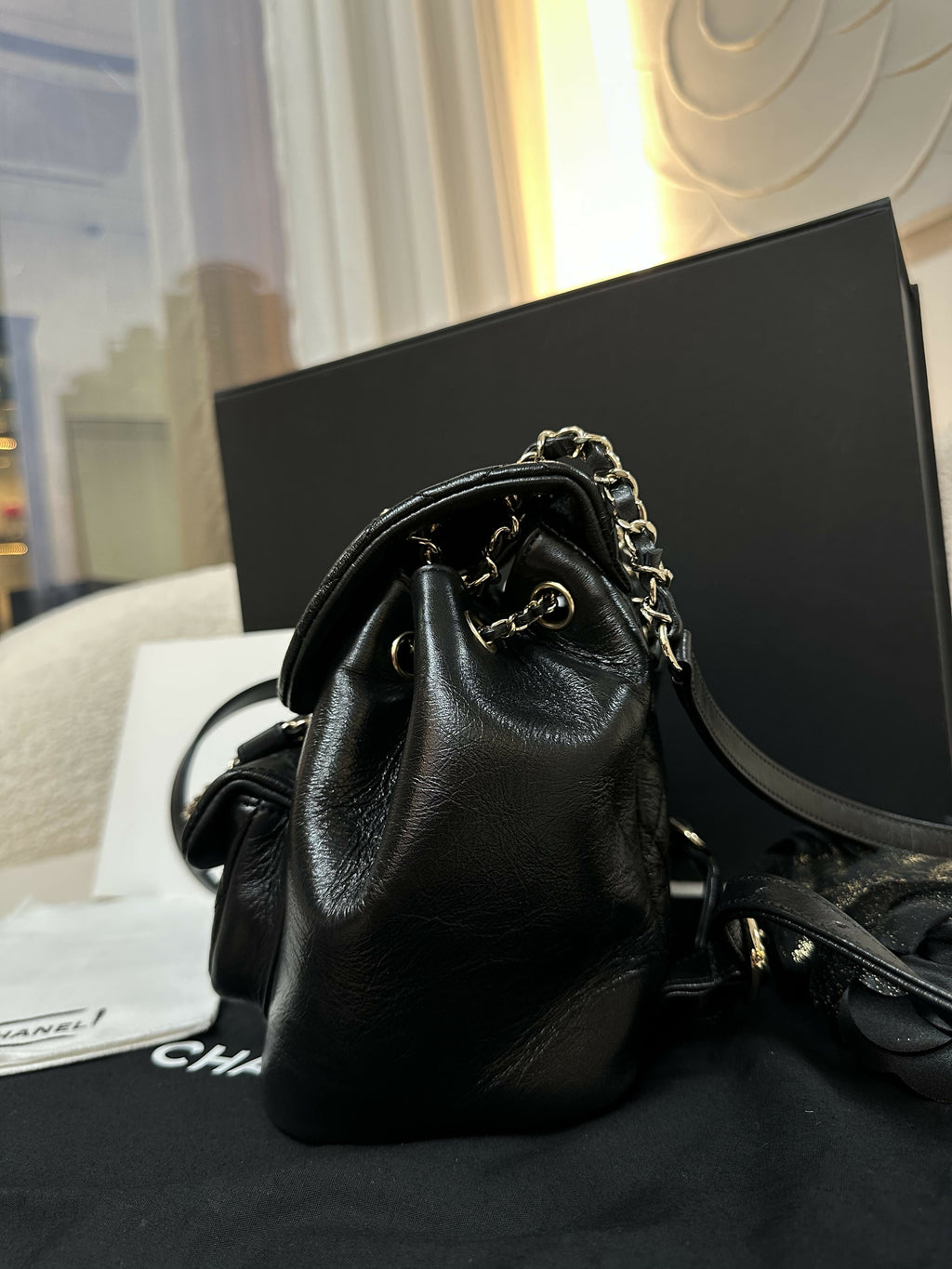 Chanel 22c Shiny Calfskin Backpack