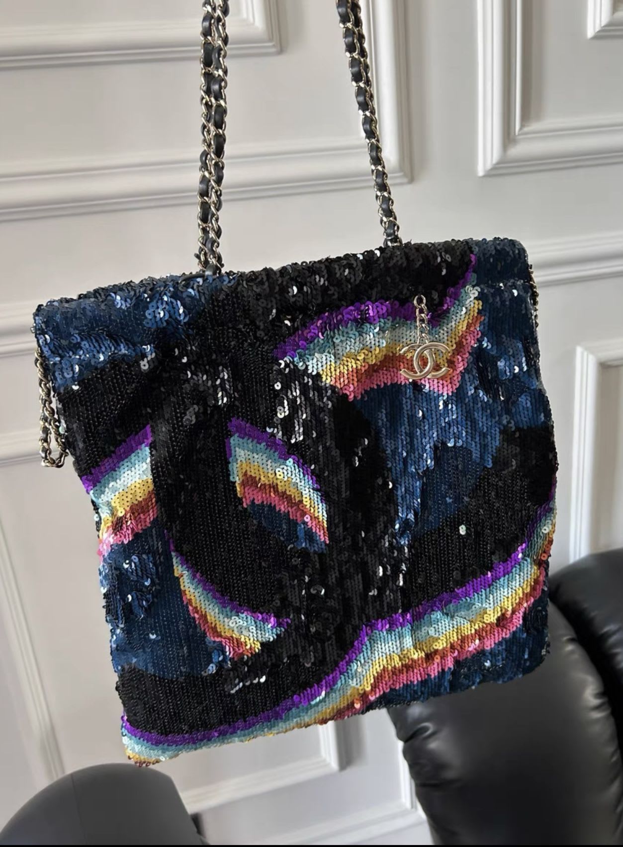 Chanel21 sequin rainbow tote